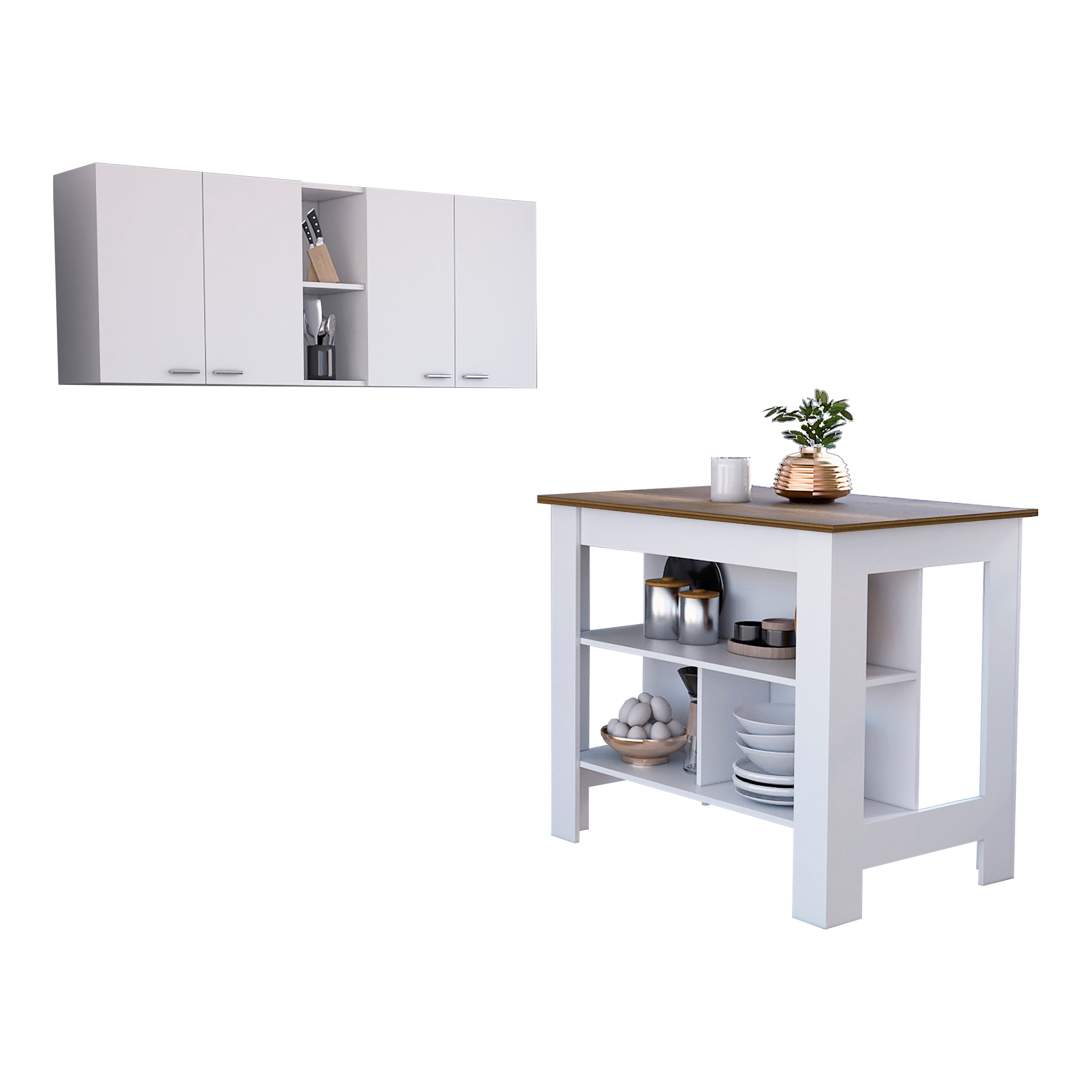 Modern Kitchen Storage and Workspace Set