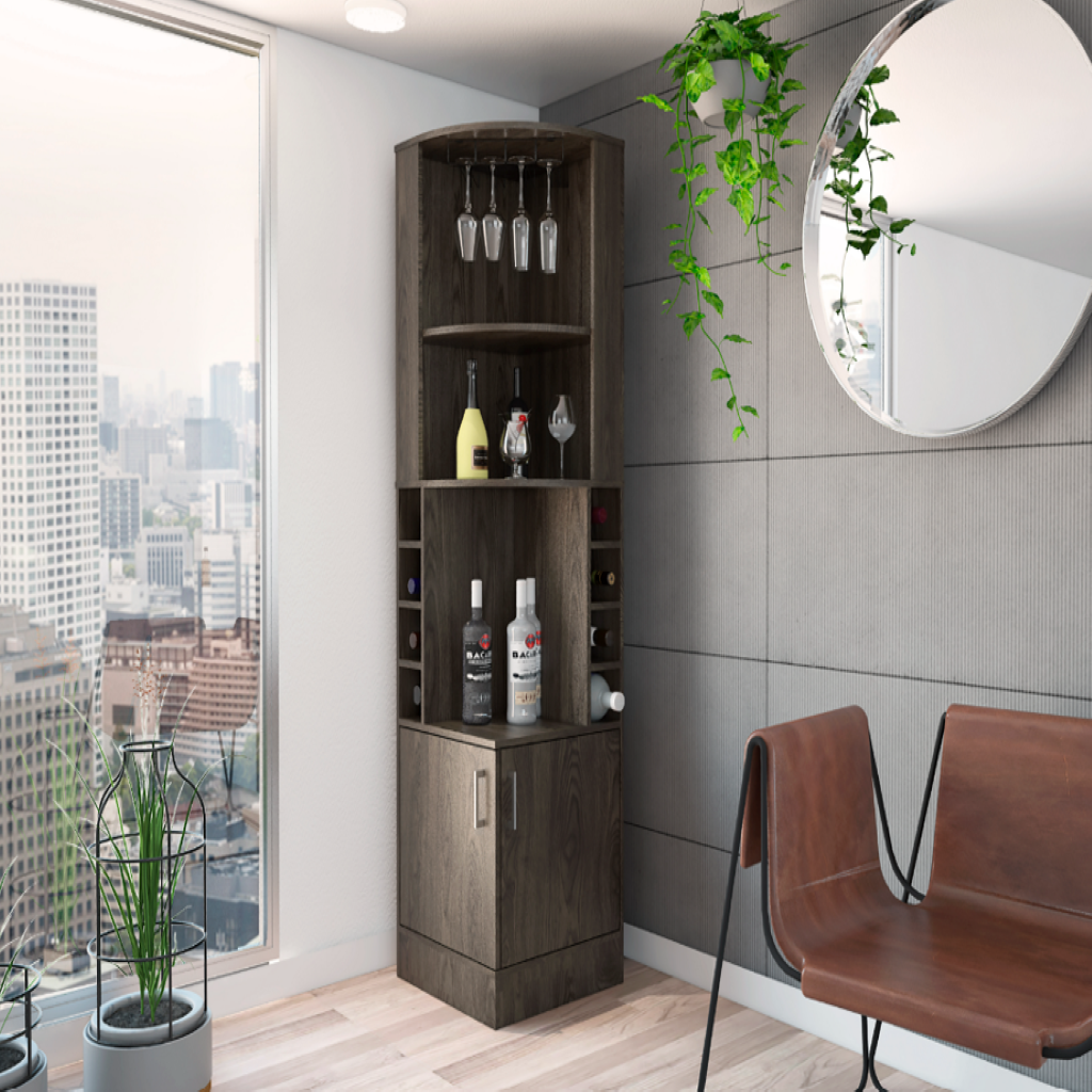 Modern Corner Bar Cabinet