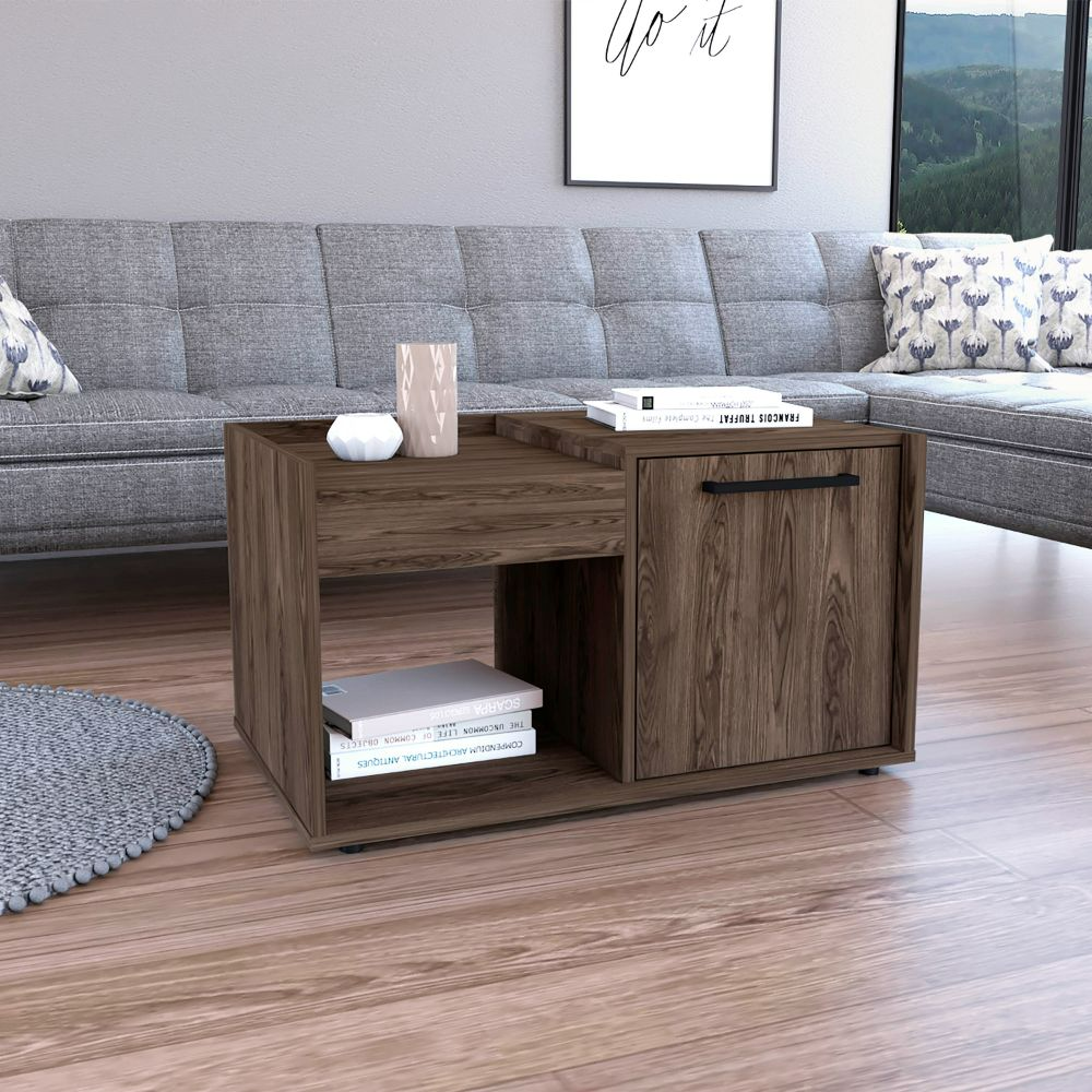 Modern Velvet Coffee Table with Storage