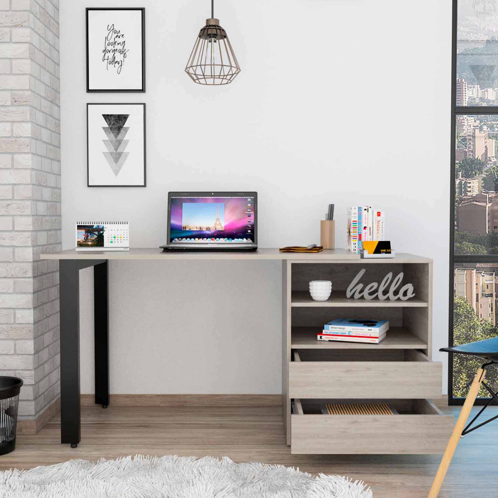 Modern Writing Desk with Storage