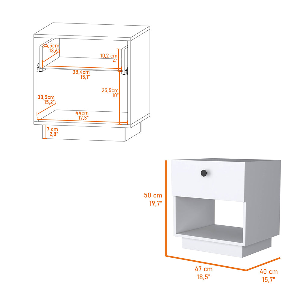 Classic Bedroom Nightstand with Storage