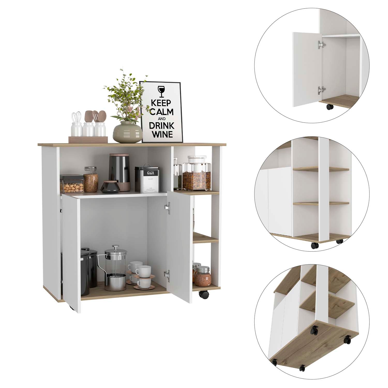 Modern Mobile Kitchen Storage Cabinet